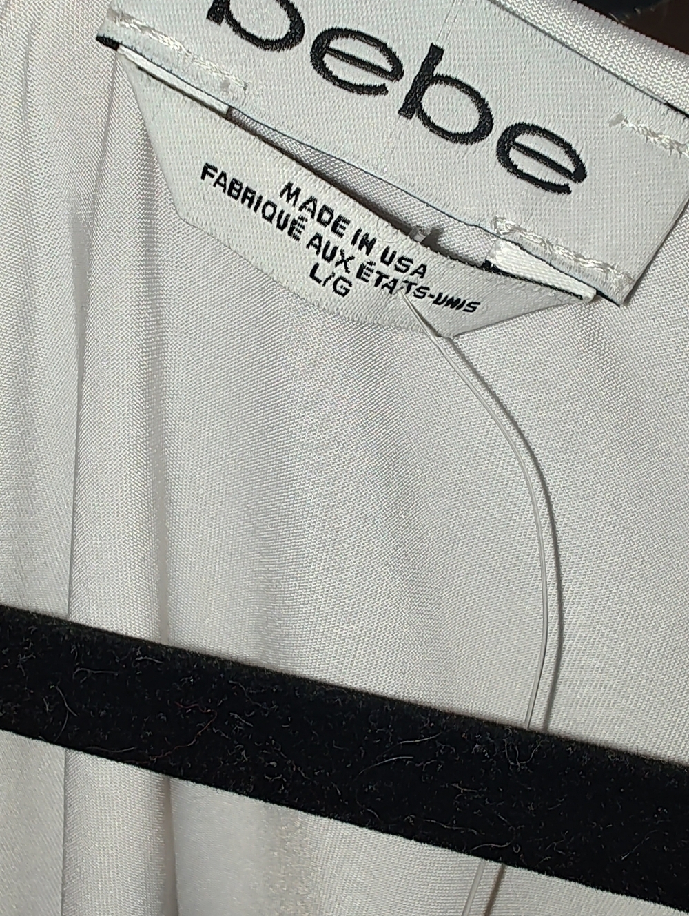 NWT bebe Sheer Stripe Cropped Top - White  Size Large - Picture 4 of 11